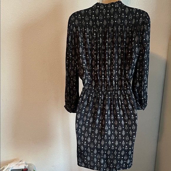 Mango Black and White Patterned Long Sleeve Dress - Picture 3 of 5